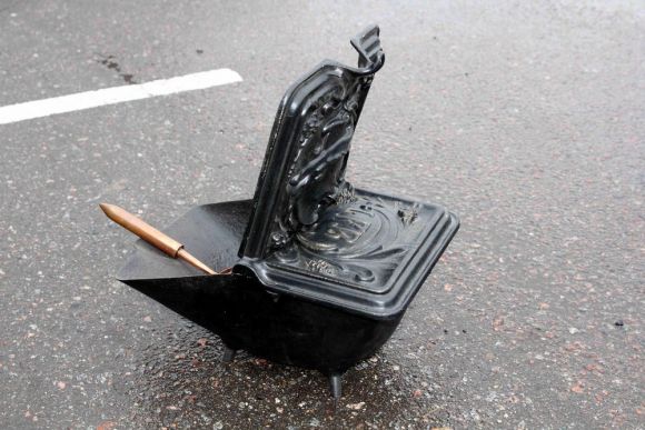 Красота! Старинная чугунная угольница. Европа. Конец 19 века