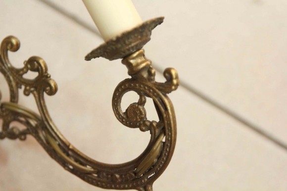 Большое винтажное бра на две свечи