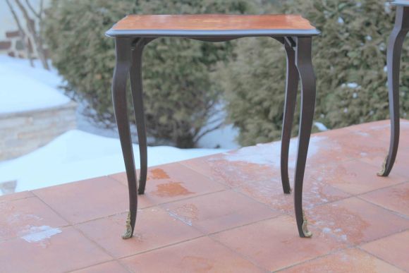 Очень красивый, винтажный набор "столик-матрешка" с инкрустацией.