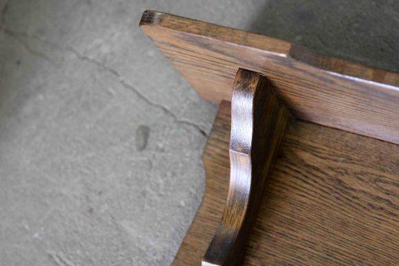 Винтажная полка-вешалка из массива дуба с изображением лося.