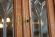 Антикварный шкаф-витрина из массива дуба с витражами из фацетных стекол. Европа. Начало 20 века. 