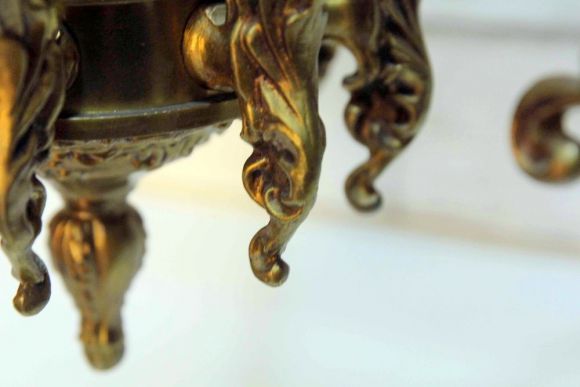 Огромная тяжелая бронзовая люстра. Винтаж. Середина 20 вв