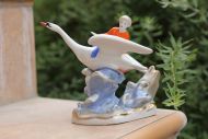Фарфоровая статуэтка гуси-лебеди. Дулево