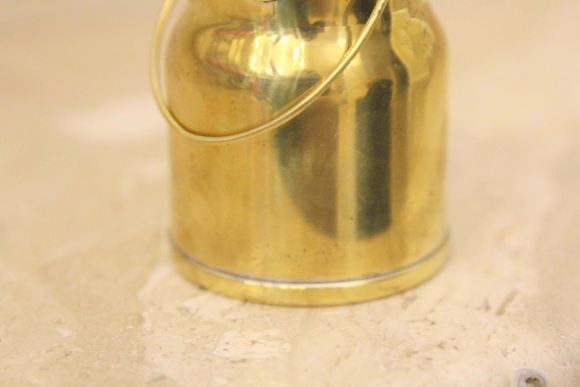 Винтажный латунный бидончик с замком и ключом.