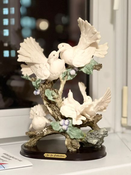 Трогательная сценка из холодного фарфора. Италия, винтаж.