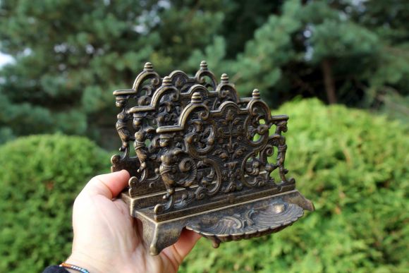 Антикварная салфетница из бронзы. Европа. Начало 20 века