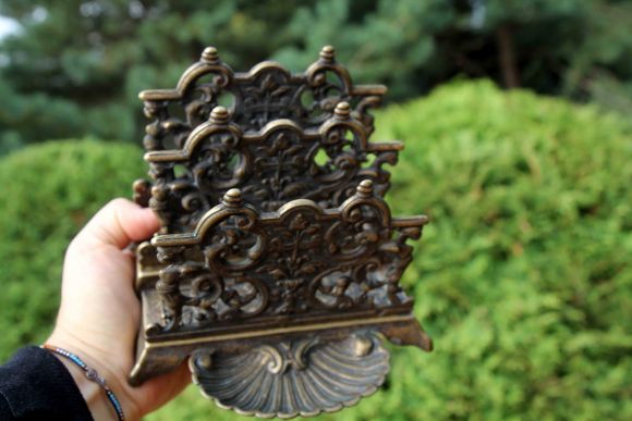 Антикварная салфетница из бронзы. Европа. Начало 20 века