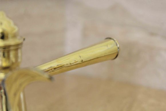 Старинная, латунная турка, джезва. Кофейник.