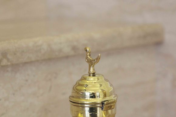 Старинная, латунная турка, джезва. Кофейник.