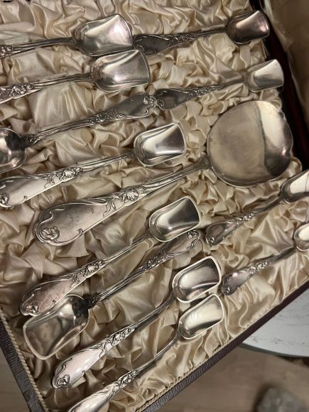 Антикварный набор для десерта в родной коробке