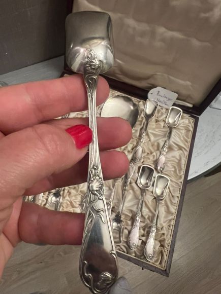 Антикварный набор для десерта в родной коробке