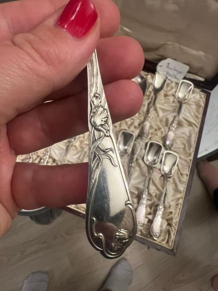 Антикварный набор для десерта в родной коробке