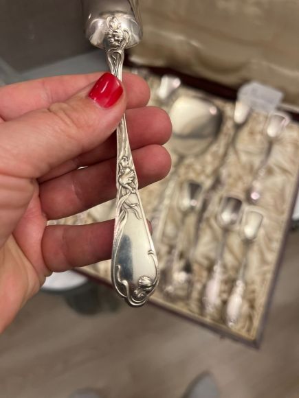 Антикварный набор для десерта в родной коробке