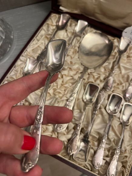 Антикварный набор для десерта в родной коробке