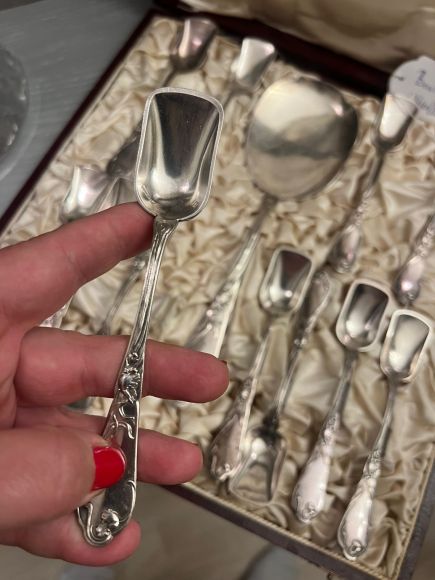 Антикварный набор для десерта в родной коробке