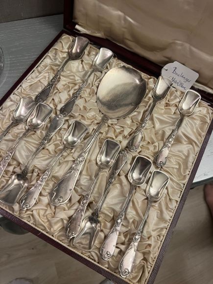 Антикварный набор для десерта в родной коробке