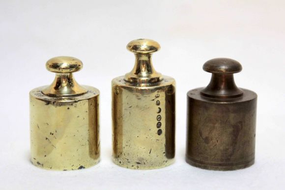 Антикварные гири из латуни 500 г. Европа. Начало 20 века