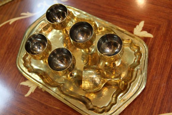 Очаровательные винтажные стопки из латуни. Европа. Начало 20 века