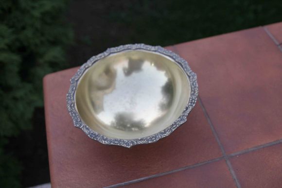 Винтажная чаша из латуни на ножках